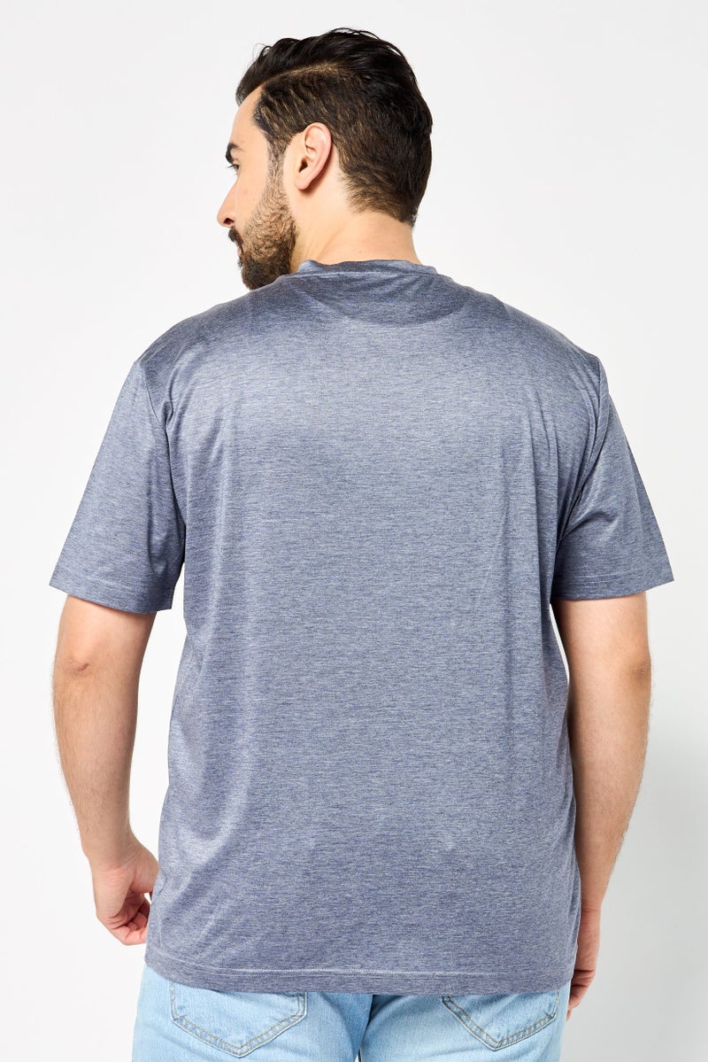 JOHN RICHMOND Men Crew Neck Short Sleeves Brand Logo T-Shirt, Grey - Image 4