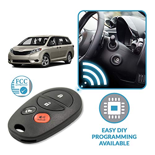 Keyless2Go Replacement for New Keyless Entry Remote Key Fob for Toyota Sienna with FCC ID GQ43VT20T - Image 5