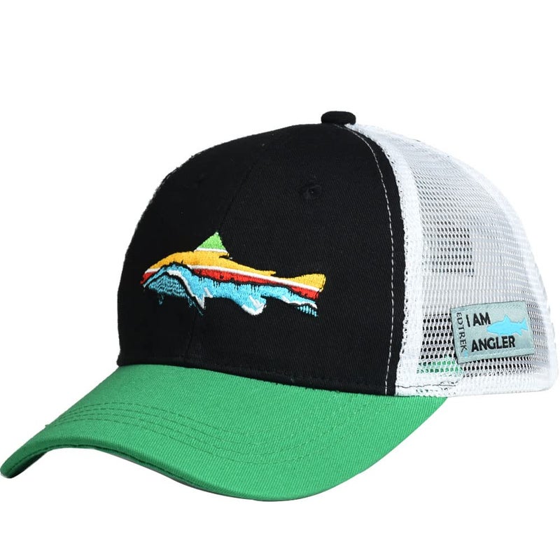 EDTREK Elite Youth Performance Mesh Hat - Boys Girls Hunting Hat and Fishing Hat (Black - Green) - Image 1