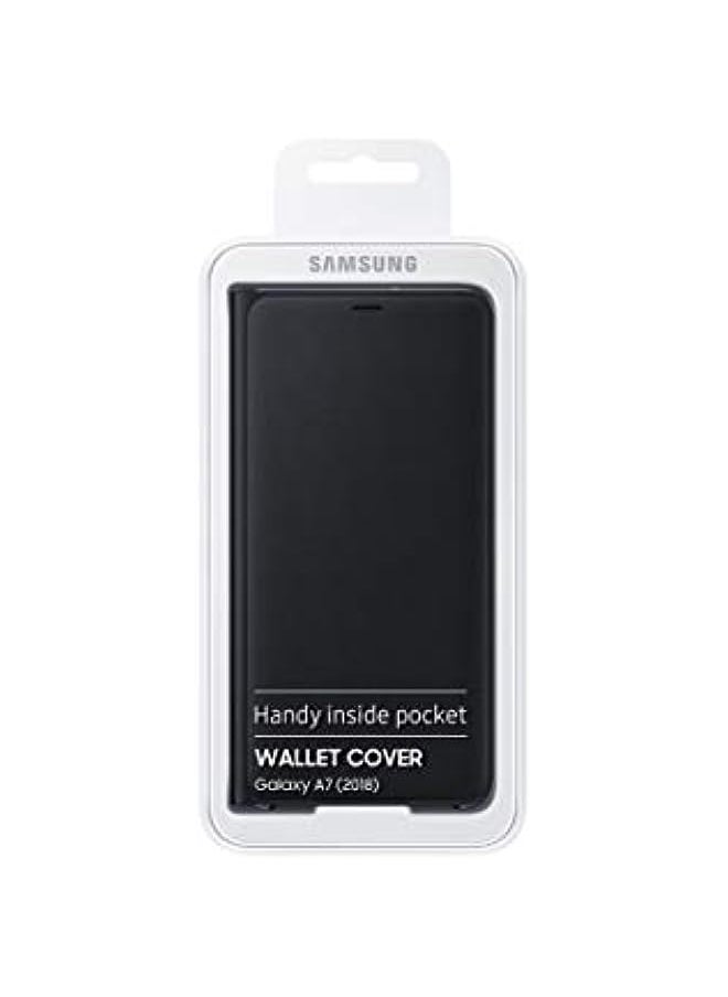 HuHa - Samsung Original Folio Wallet Cover Case for Galaxy A7 2018 - Black - Image 1