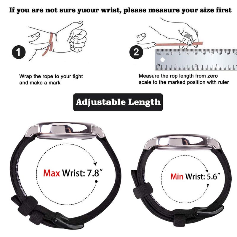 Ritche Christmas Gift 22mm Canvas Wristbands Watch Band Replacement Quick Release Watch Straps for Men, White Elephant Gifts, Stocking Stuffers for Men - Image 5