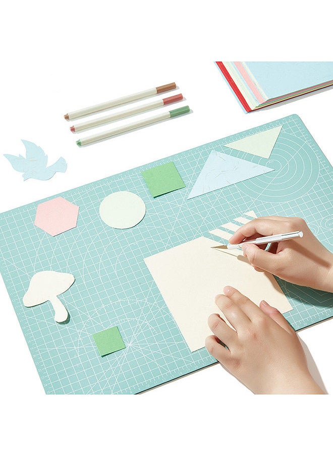 JIELISI A3 Cutting Mat PVC Double Sided Non-Slip Cutting Board Cut Pad DIY Tool with Clear Grid Lines Angles for Sewing Fabric Scrapbooking Art Craft Card Projects 45x30cm/17.7x11.8in  - Image 4