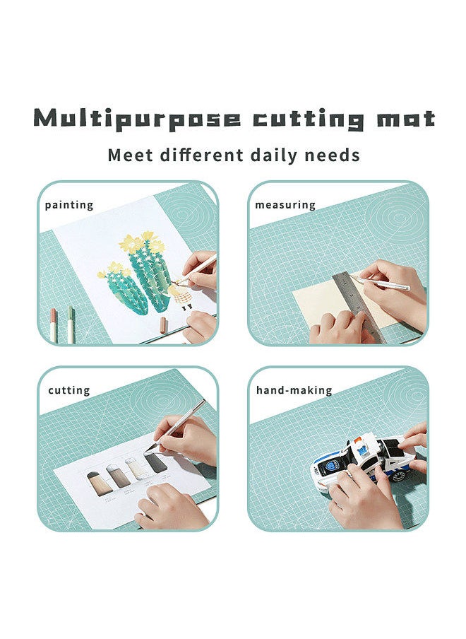 JIELISI A3 Cutting Mat PVC Double Sided Non-Slip Cutting Board Cut Pad DIY Tool with Clear Grid Lines Angles for Sewing Fabric Scrapbooking Art Craft Card Projects 45x30cm/17.7x11.8in  - Image 2