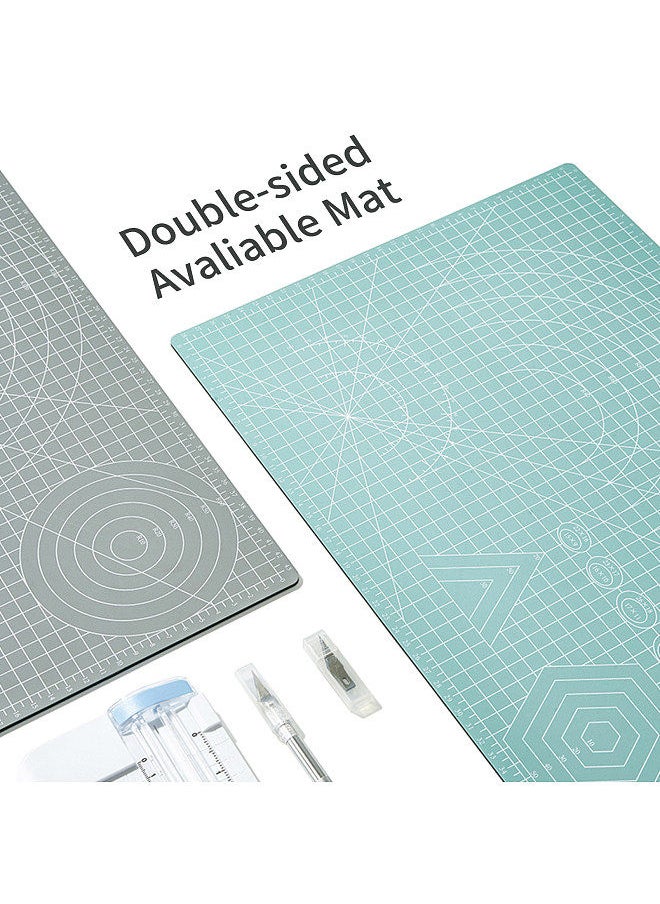 JIELISI A3 Cutting Mat PVC Double Sided Non-Slip Cutting Board Cut Pad DIY Tool with Clear Grid Lines Angles for Sewing Fabric Scrapbooking Art Craft Card Projects 45x30cm/17.7x11.8in  - Image 3