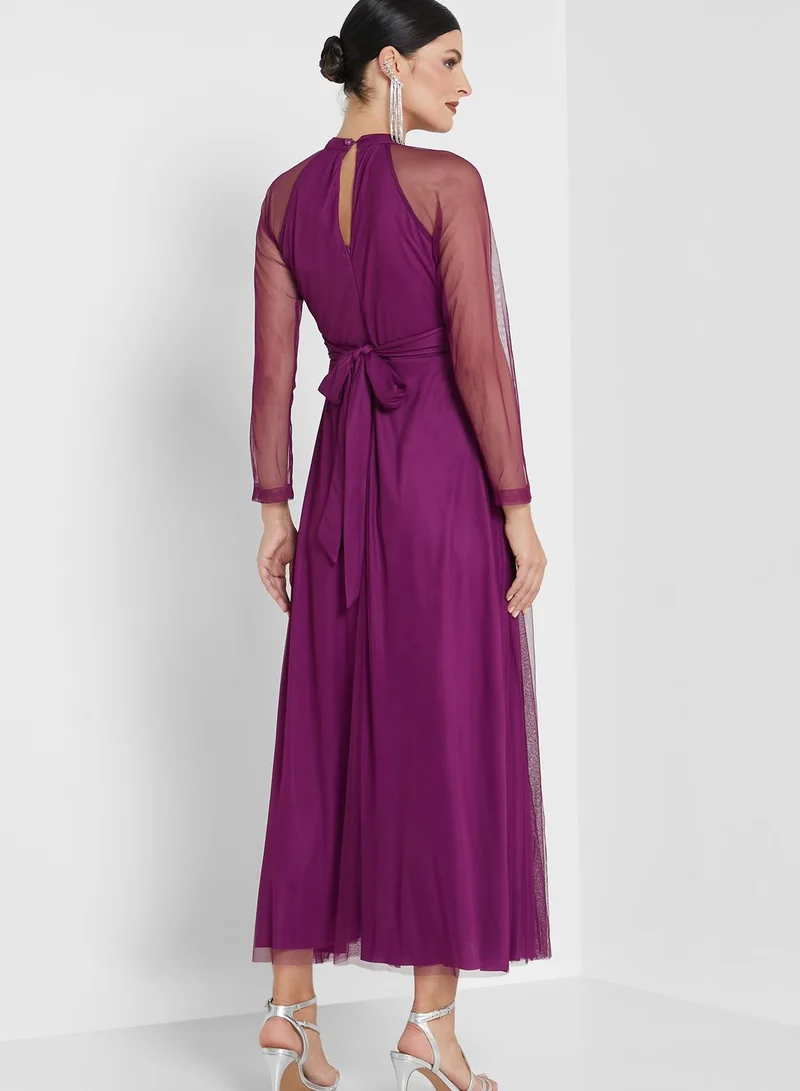 Khizana Keyhole Neck Flared Dress