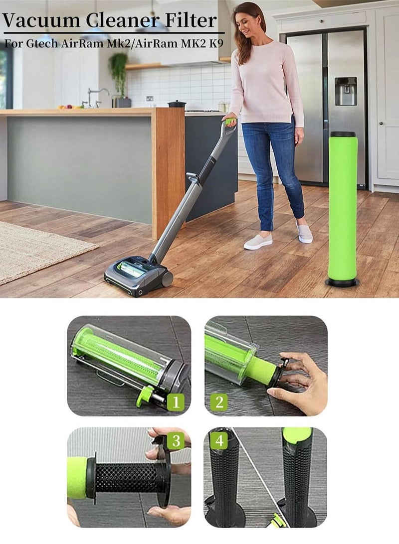 Replacement Filter Element for Gtech Airram MK2 and K9 Filters Compatible with Cordless Vacuum Cleaners