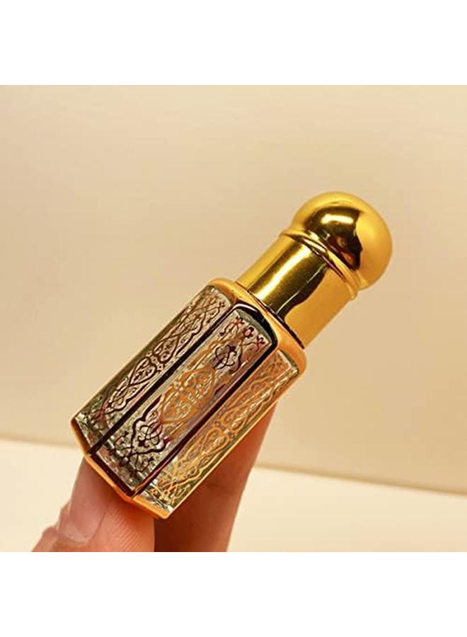 إي سي في في 3 قطع زجاجة دوارة من الزجاج الكريستالي سعة 12 مل قابلة لإعادة الملء على زجاجة موزع الزيوت العطرية حاوية زجاجة عطر للعلاج بالسفر للاستخدام المنزلي - Image 4