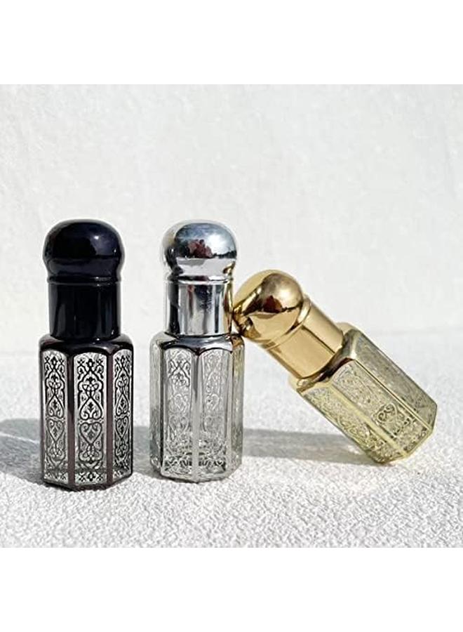 إي سي في في 3 قطع زجاجة دوارة من الزجاج الكريستالي سعة 12 مل قابلة لإعادة الملء على زجاجة موزع الزيوت العطرية حاوية زجاجة عطر للعلاج بالسفر للاستخدام المنزلي - Image 3
