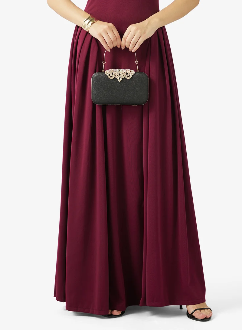 Khizana Black Gold Accent Detailed Diamonte Embellished Bag for Women | Best Price UAE