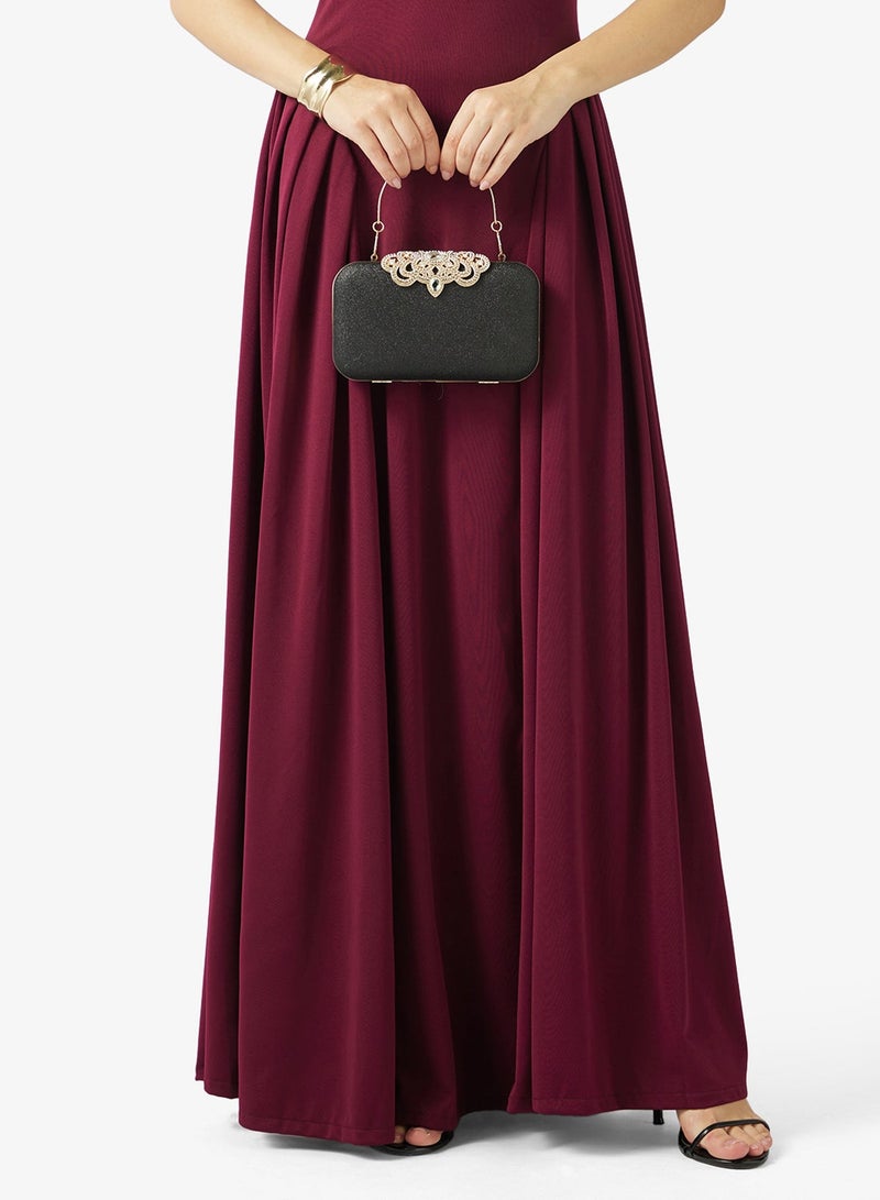 Khizana Gold Accent Detailed Diamonte Embellished Bag - Image 1