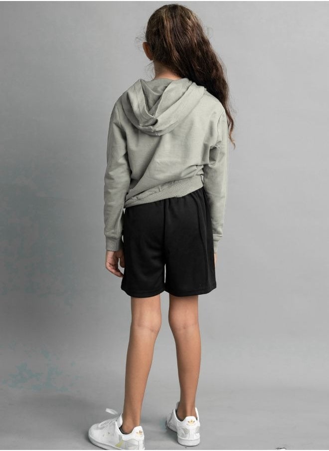Mei Stylish - Kids unisex Hooded Sweatshirt - Solid Grey Long Sleeve Hoodie - Image 1