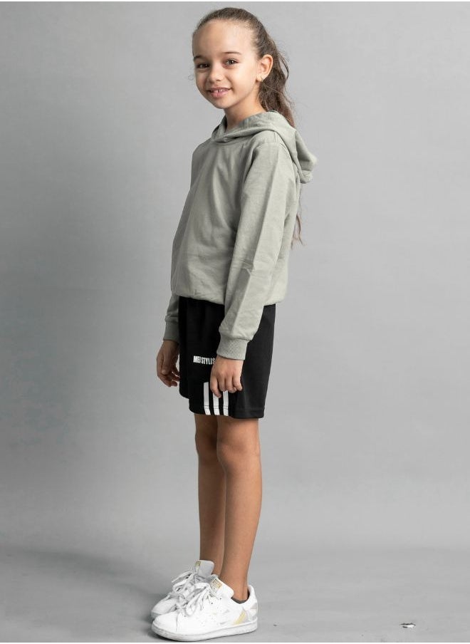 Mei Stylish - Kids unisex Hooded Sweatshirt - Solid Grey Long Sleeve Hoodie - Image 1