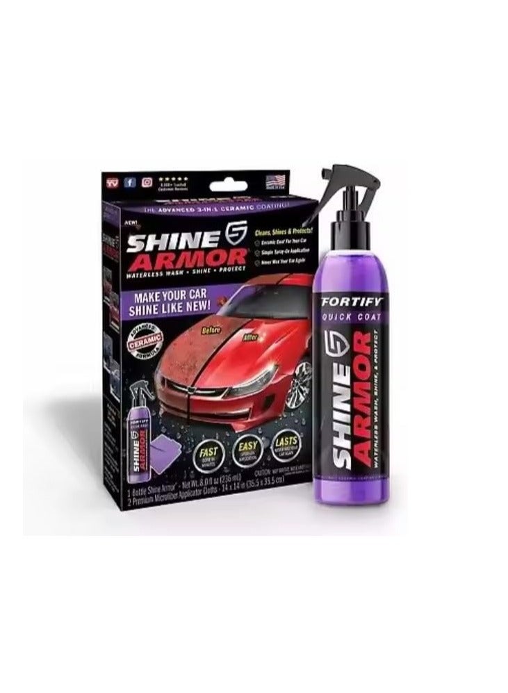 SHINE ARMOR Fortify Quick Coat Ceramic Coating - Car Wax Spray - Waterless Car Wash And Wax - Hydrophobic Top Coat Polish And Polymer Paint Sealant Protection - Image 2