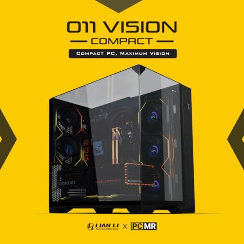 حقيبة كمبيوتر ATX متوسطة الحجم للألعاب، لوحة جانبية من الزجاج المقسى، أسود، تصميم محسّن لتدفق الهواء مع دعم إدارة الكابلات الخلفية - Image 2