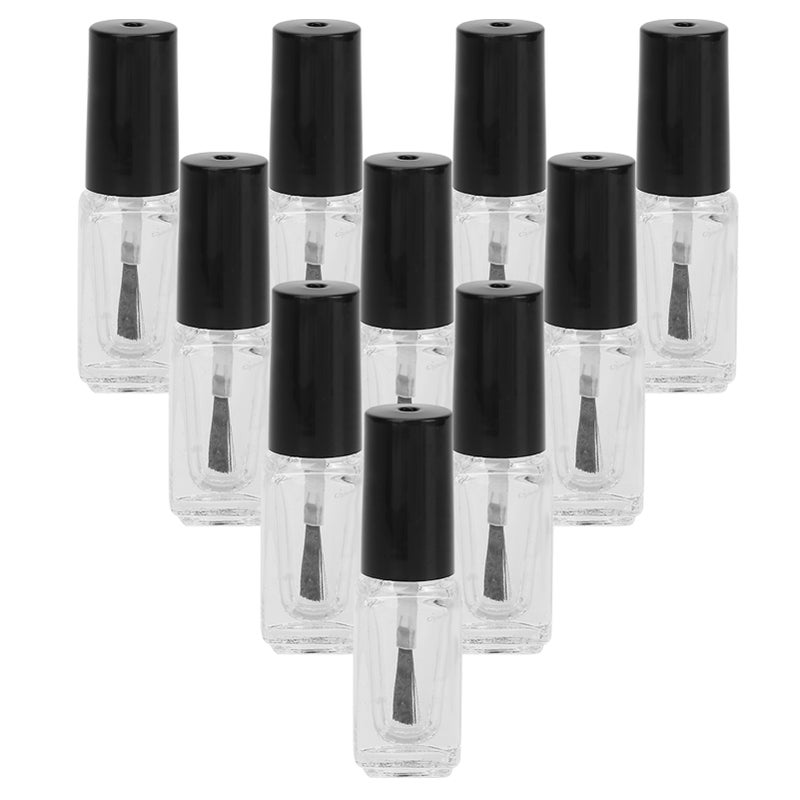 10pcs 5ml Empty Nail Polish Glass Bottles Accessory with Brush Cap Funnel Mixing Balls - Image 3