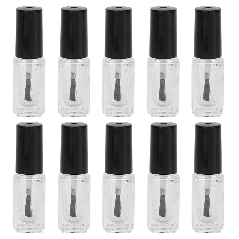 10pcs 5ml Empty Nail Polish Glass Bottles Accessory with Brush Cap Funnel Mixing Balls - Image 1