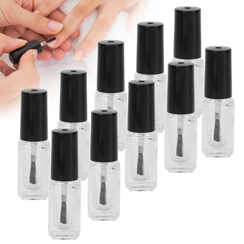 10pcs 5ml Empty Nail Polish Glass Bottles Accessory with Brush Cap Funnel Mixing Balls - Image 4