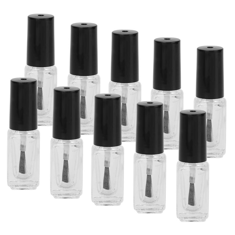10pcs 5ml Empty Nail Polish Glass Bottles Accessory with Brush Cap Funnel Mixing Balls - Image 2