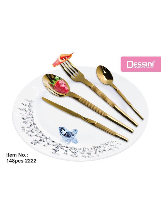 DESSINI Dessini 148Pcs Cutlery Set Gold  - Image 1