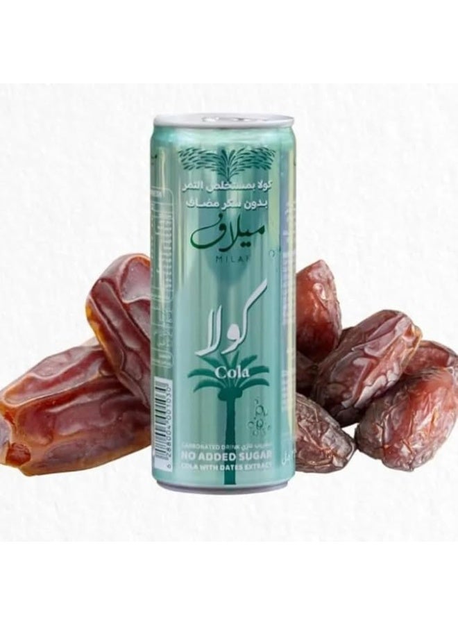 Milaf Cola Carbonated Drink No Added Sugar with Dates Extract 240ml - Image 3
