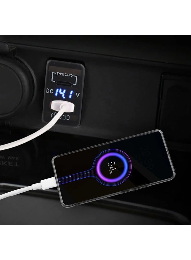 Cllena Quick Charge 3.0 & PD USB C Dual USB Port Charger Socket Power Adapter for Toyota - Image 5