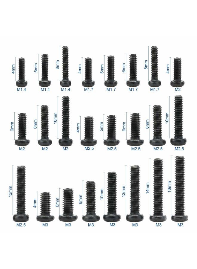 NINDEJIN 650pcs Laptop Screws Kit, Replacement Computer Notebook Miniature Screws, M1.4 M1.7 M2 M2.5 M3 Laptop Motherboard Round Pan Head Phillips Screws Set for Toshiba DELL Sony IBM HP Samsung Asus - Image 2
