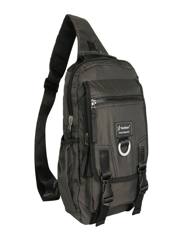 Vanlison Sling Bag Backpack Cross Body Messenger Bag Shoulder Backpack Travel Rucksack Black - Image 1