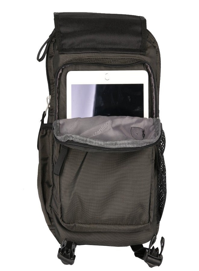 Vanlison Sling Bag Backpack Cross Body Messenger Bag Shoulder Backpack Travel Rucksack Black - Image 3