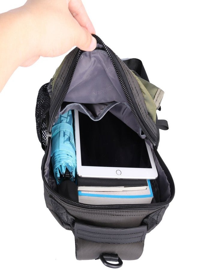 Vanlison Sling Bag Backpack Cross Body Messenger Bag Shoulder Backpack Travel Rucksack Black - Image 5