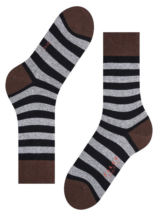 فلايك جوارب فالك الرجالية الحساسة ذات الخطوط المحددة، لون بني/أسود، مقاس أوروبي 43-46 (مقاس أمريكي رجالي 9.5-12)، مقاس واحد - Image 3
