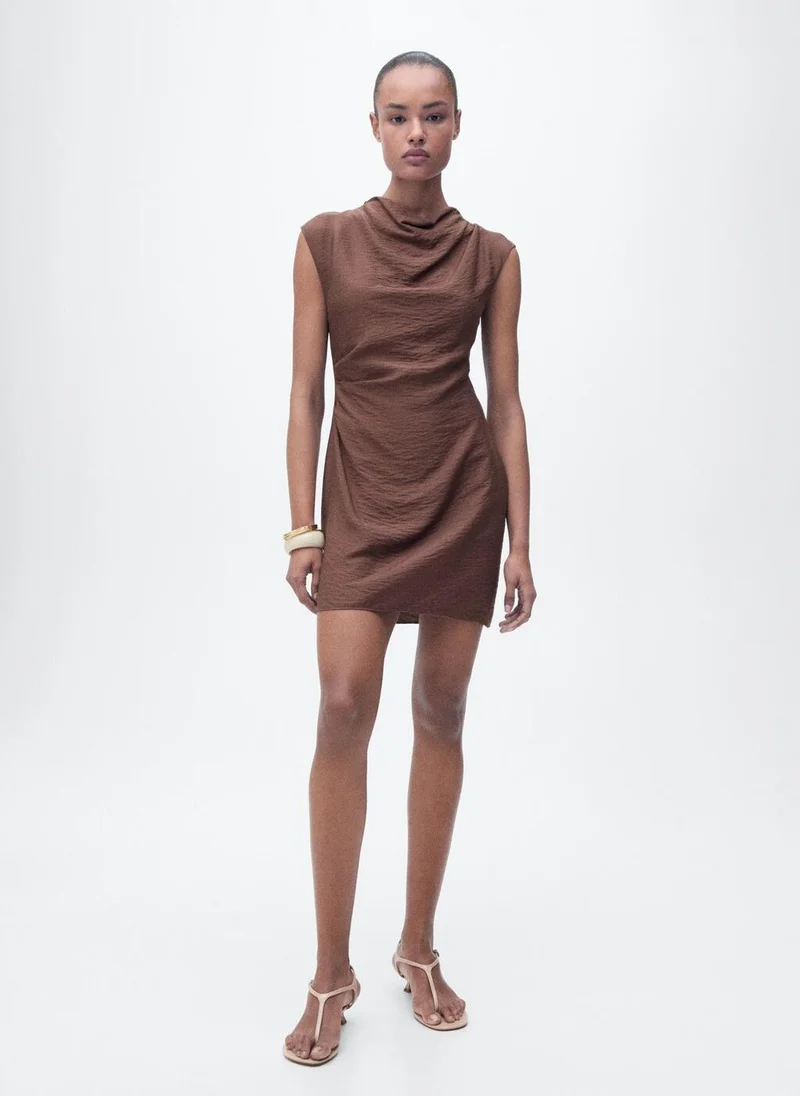MANGO Draped Mini Dress