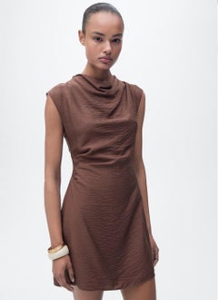 MANGO Draped Texture Dress  - Image 1
