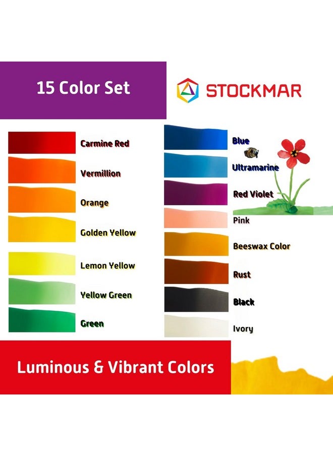 Stockmar Stockmar Natural Modelling Beeswax -15 Color Beeswax Sheets Set - for Kids,Toddlers, Artists, Waldorf Organic Art Supplies, Non Toxic Beeswax, Non Drying Beeswax Modeling Wax for Homeschoolers  - Image 3