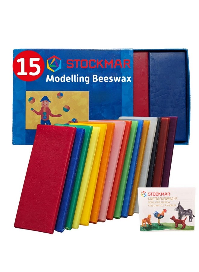 Stockmar Stockmar Natural Modelling Beeswax -15 Color Beeswax Sheets Set - for Kids,Toddlers, Artists, Waldorf Organic Art Supplies, Non Toxic Beeswax, Non Drying Beeswax Modeling Wax for Homeschoolers  - Image 1