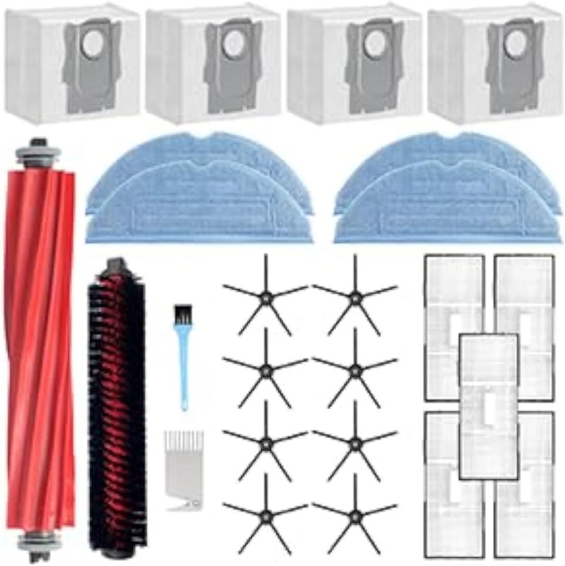 AKUSCON Replacement Parts for Roborock S7 MaxV Ultra / S7 Pro Ultra Vacuum Cleaner,Accessories Kit inclue 1 Roller Brush，1 Self-Cleaning Brush,4 Filter，8 Side Brush，4 Mopping Cloth，4 dust Bags - Image 1