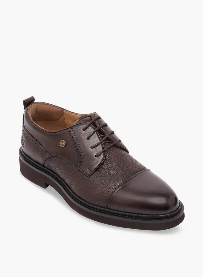 دوتشيني Men Leather Lace-Up Derby Shoes