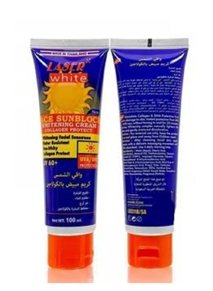 laser white Sunscreen UV 60+ Whitening Cream with Collagen 100 ml - Image 2
