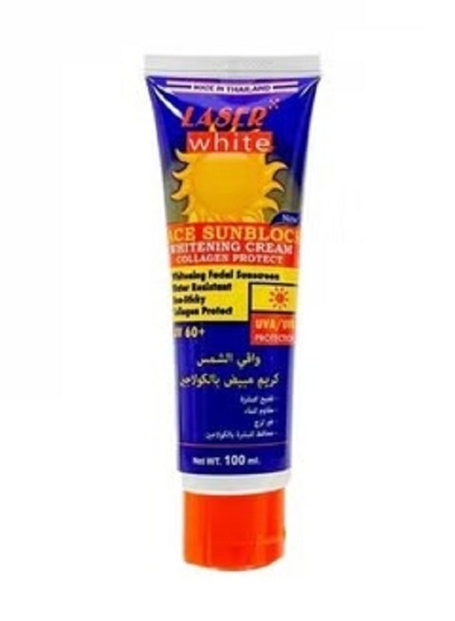 laser white Sunscreen UV 60+ Whitening Cream with Collagen 100 ml - Image 1