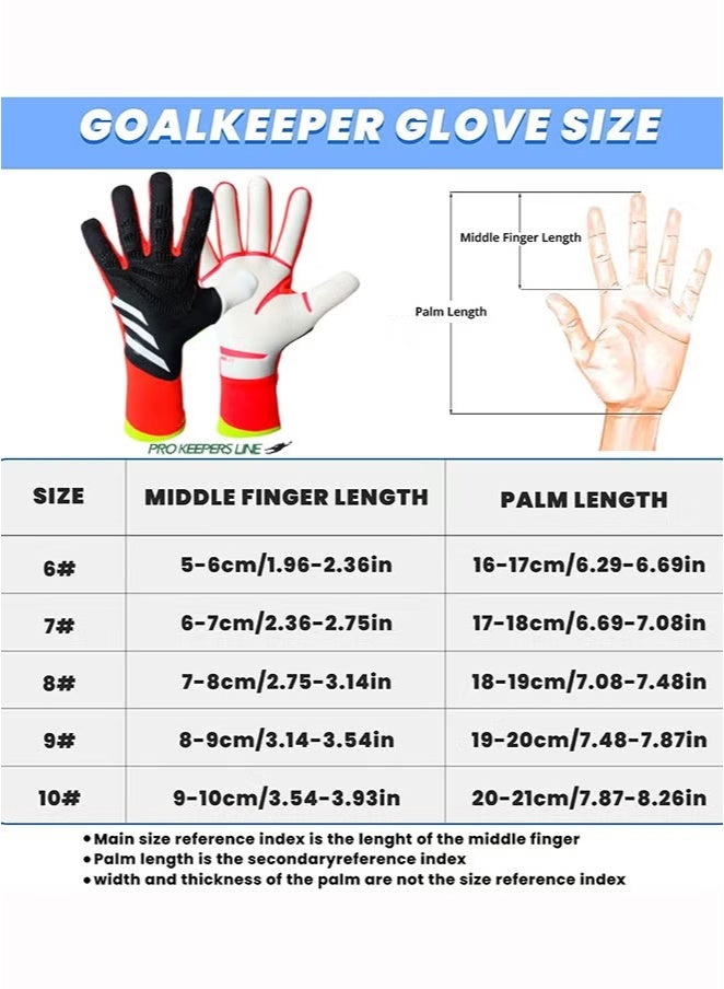 Cuken Football Training Professional Fingersave Goalkeeper Gloves Youth Football Gloves, Soccer Gloves for Boys, Girls & Junior Keepers Football Gloves for Training and Match, Finger Support, 9# - Image 4