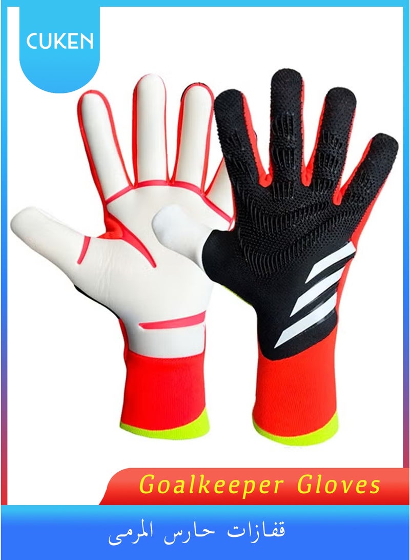 Cuken Football Training Professional Fingersave Goalkeeper Gloves Youth Football Gloves, Soccer Gloves for Boys, Girls & Junior Keepers Football Gloves for Training and Match, Finger Support, 9# - Image 1