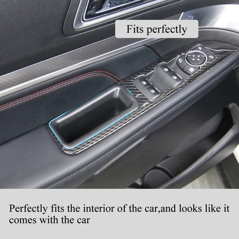 Vesul Front Row Door Side Storage Box Compatible with Ford Explorer 2016 2017 2018 2019 Armrest Phone Container Door Organizer Handle Pocket ABS Tray Insert Glove Pallet - Image 3