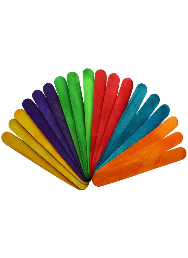 Millennial Essentials Colored Jumbo Craft Sticks Wood Craft Sticks 6 Inch (Pack Of 100)  - Image 1