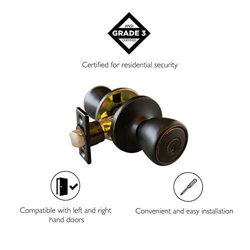 Design House 728709 Terrace 6-Way Universal Keyed Entry Door Knob Oil Rubbed Bronze - Image 3