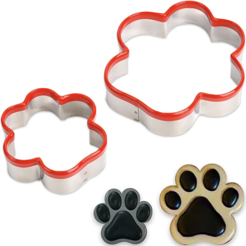 2Pcs Dog Paw Cookie Cutters Treats Cutter Homemade Biscuit Treats Cutters Coated With Soft PVC for Protection 41 3