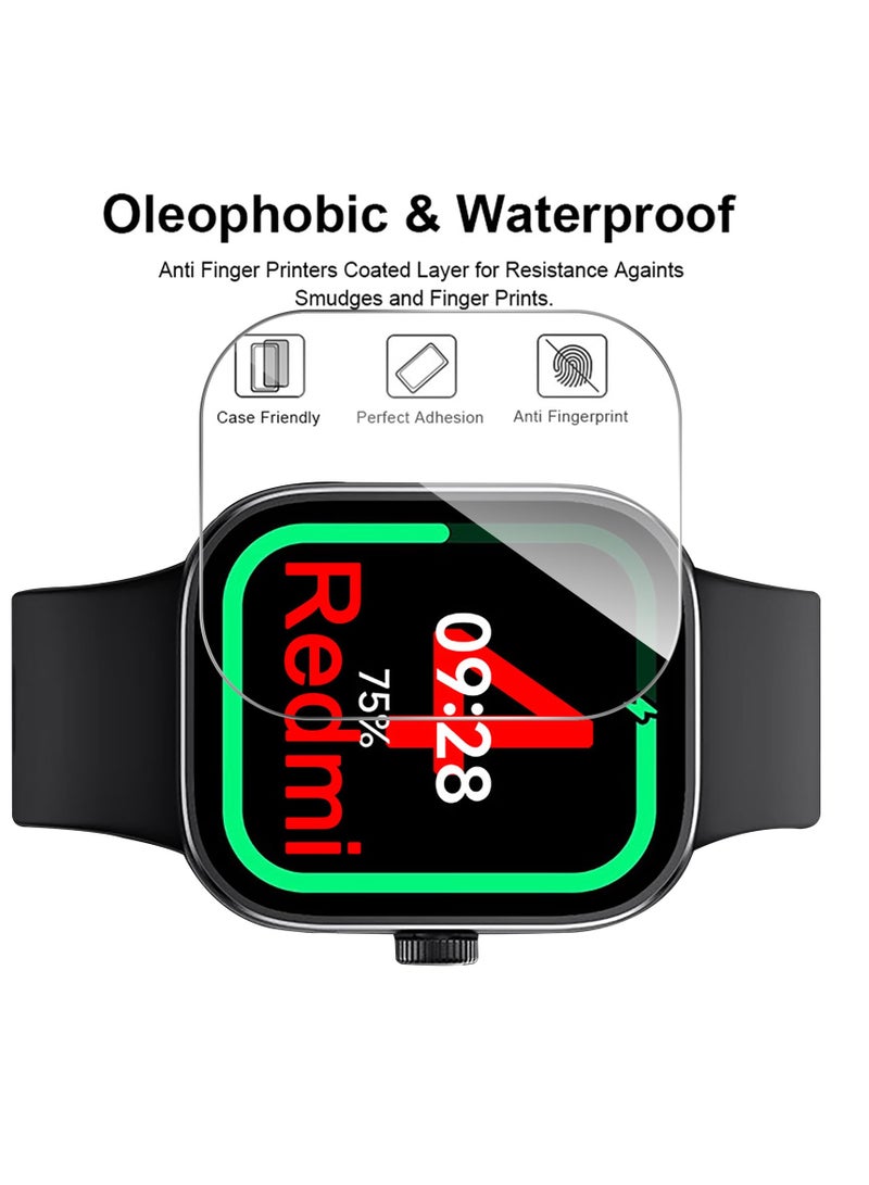 SYOSI Screen Protector for Redmi Watch 4, 4 Pack Transparent Screen Protective Film, Anti-Bubble Tempered Glass Screen for Redmi Watch 4 - Image 4