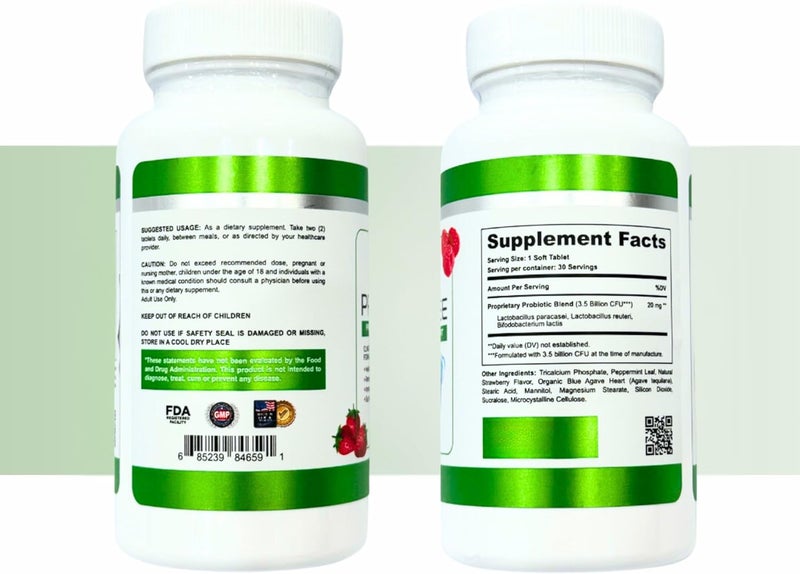ZAFINCOPRODENTEE Teeth  Gums Health Advanced 35 Billion CFU OralDental Probiotics for Reduce Mouth Bad BreathEarNose  Throat HealthMint Flavored Soft Chewable Tablet 30 CountMade in USA - Image 4