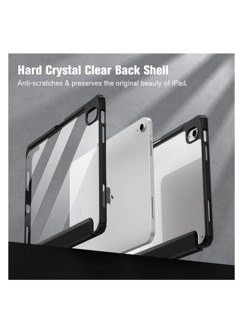 EVO iPad 10th Generation Case 2022, iPad 10.9 Inch Case with Clear Transparent Back and TPU Shockproof Frame Cover [Built-in Pencil Holder,Auto Sleep/Wake] (ipad 10th Gen 10.9 2022, Black)  - Image 4
