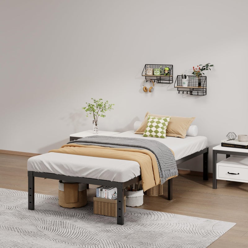 LUMUNANCE Metal Bed Frame Twin Size - 14 Inch Heavy-Duty Twin Platform Bed Frame No Box Spring Needed, Easy Assembly, Noise-Free, Sturdy Mattress Foundation, Underbed Storage Space - Image 4