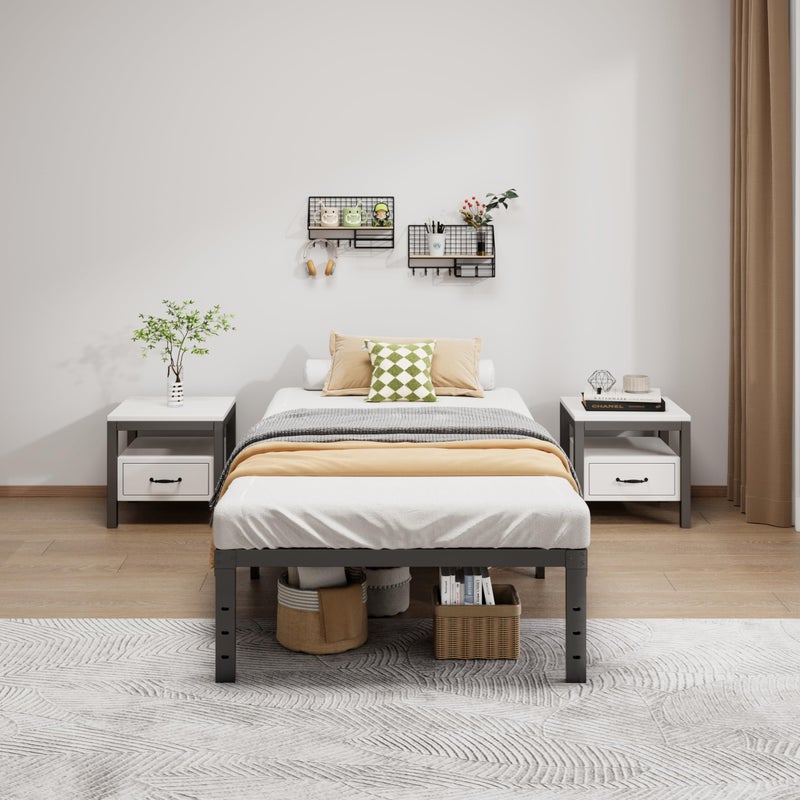 LUMUNANCE Metal Bed Frame Twin Size - 14 Inch Heavy-Duty Twin Platform Bed Frame No Box Spring Needed, Easy Assembly, Noise-Free, Sturdy Mattress Foundation, Underbed Storage Space - Image 5