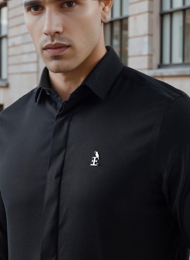 Emperor Regular Fit Logo Detail Shirt with Long Sleeves - Image 4